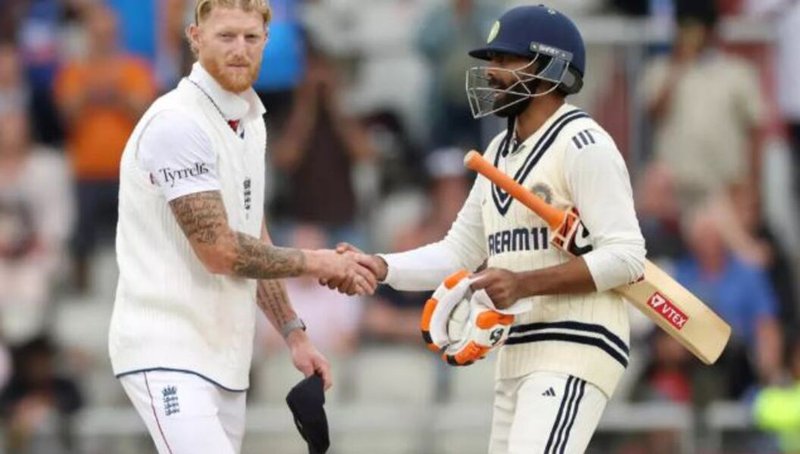 England captain Ben Stokes and India's Ravindra Jadeja