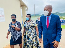 Zweli Mkhize in KZN with KZN Health MEC Nomagugu Simelane-Zulu