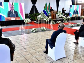President Cyril Ramaphosa at Jackson Mthembu's funeral