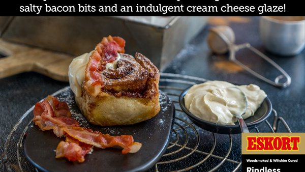 Bacon Cinnamon Buns with Cream Cheese & Vanilla Glaze