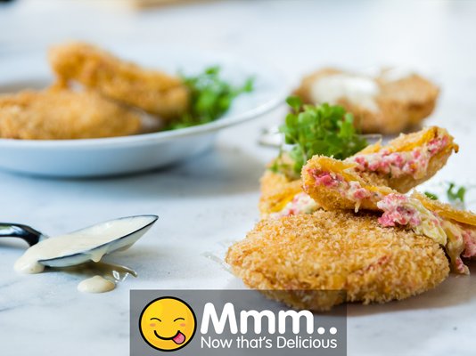 Polony Stuffed Butternut with Spicy Mayo Dressing