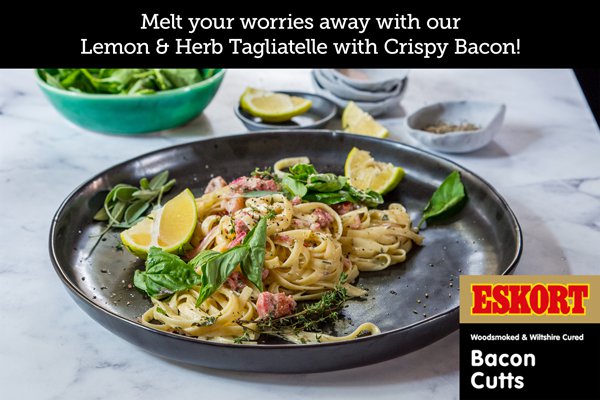 Creamy Lemon and Herb Tagliatelle with Crispy Bacon