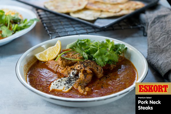 Buttery Pork Curry with Indian Flatbread