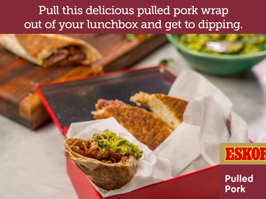 Pulled Pork Wrap & Avocado Dip