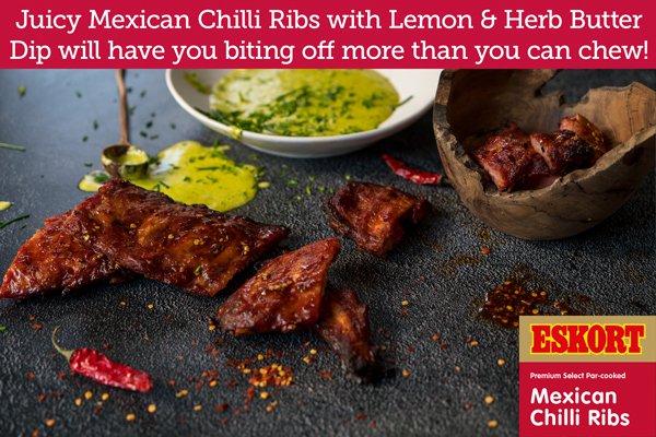 Mexican Chilli Ribs with Lemon & Herb Butter Dip