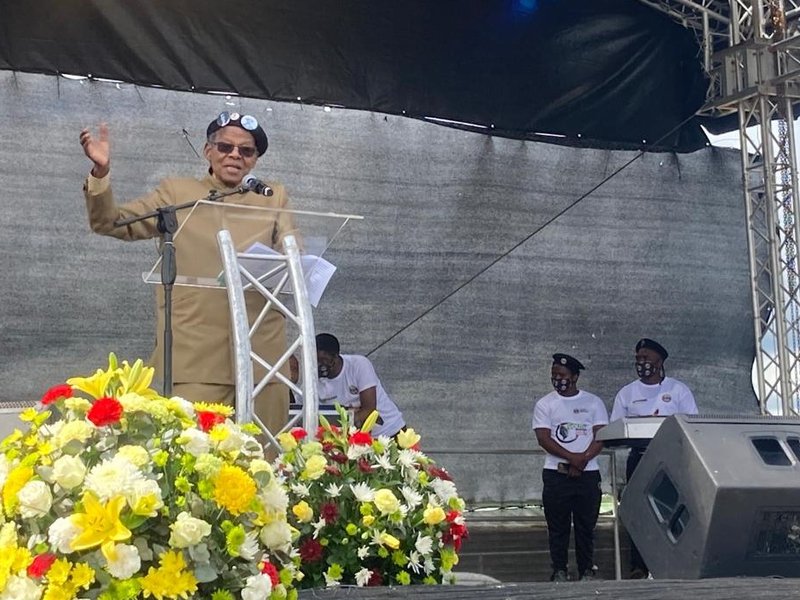 Inkatha Freedom Party (IFP) founder Mangosuthu Buthelezi in Ulundi