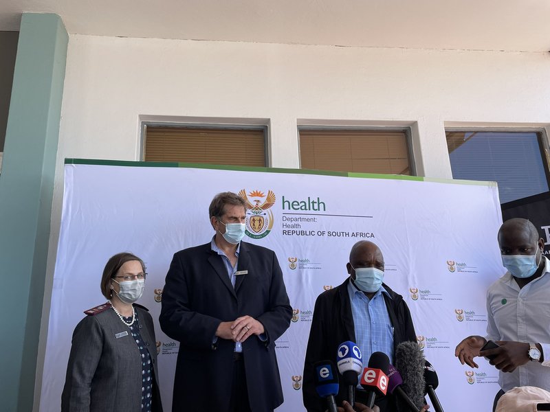 Health Minister Joe Phaahla at Zuid Afrikaans Hospital in Pretoria December 2021