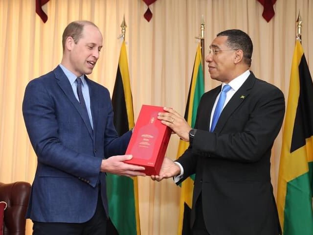 Prime Minister Andrew Holness and Britain's Prince William