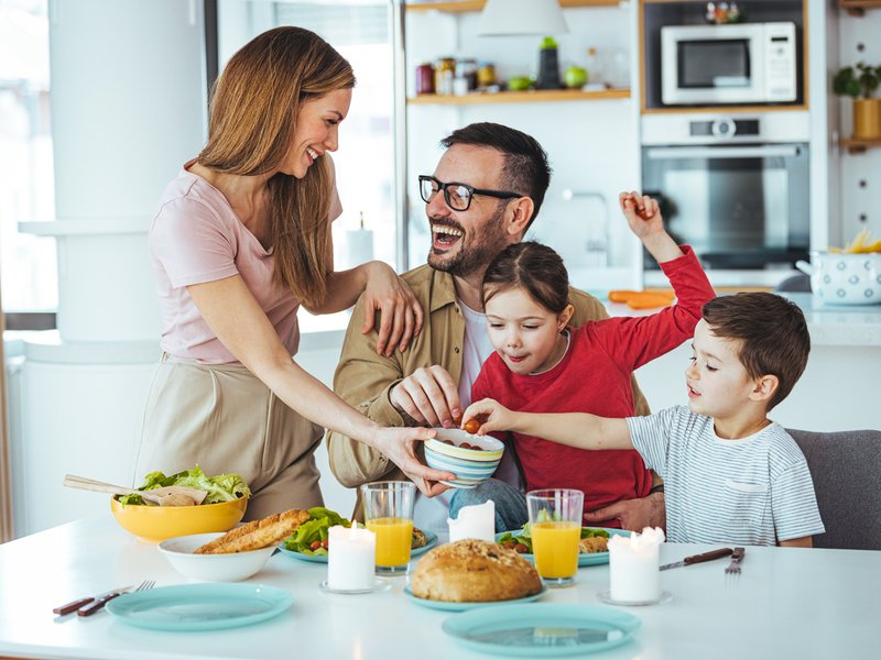 Family eating together