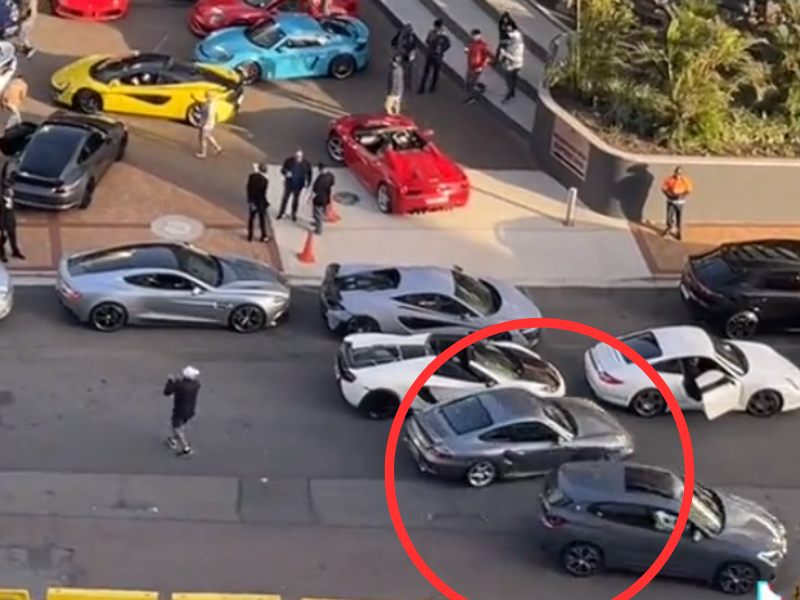 Fast cars parked outside Oceans Mall in Umhlanga