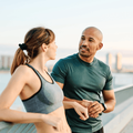 Fitness woman and man out on a run