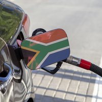 Flag of South Africa on the car's fuel tank filler flap