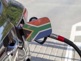 Flag of South Africa on the car's fuel tank filler flap