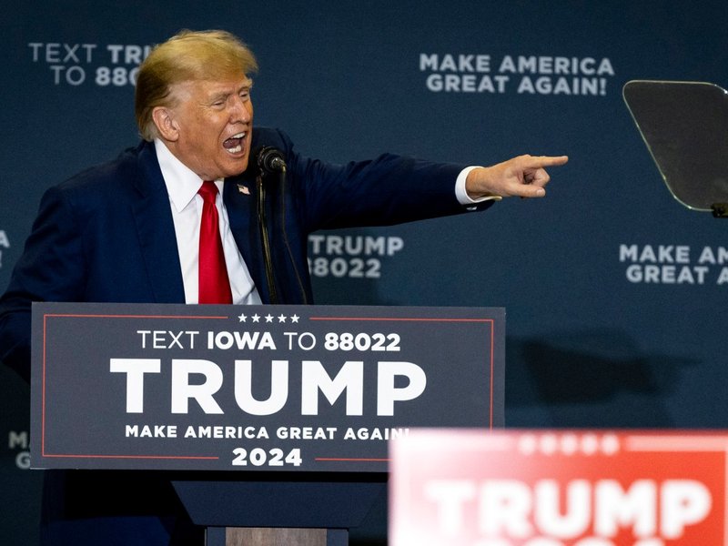 Former US President and Republican presidential hopeful Donald Trump