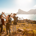 Friends hiking together