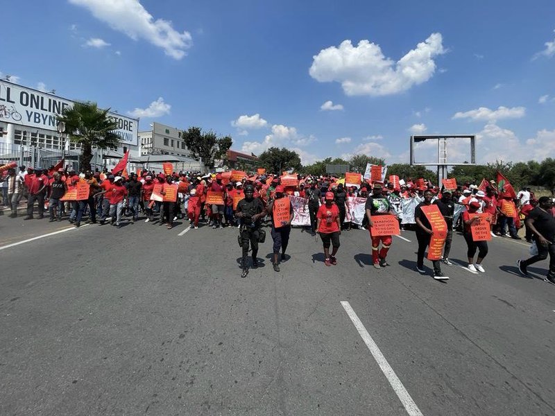 national shutdown EFF Protestors march amid heavy security