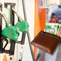 Fuel pump with wallet and money