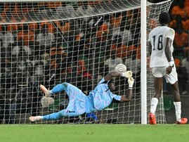 Ghana concedes a goal during Africa Cup of Nations qualifying