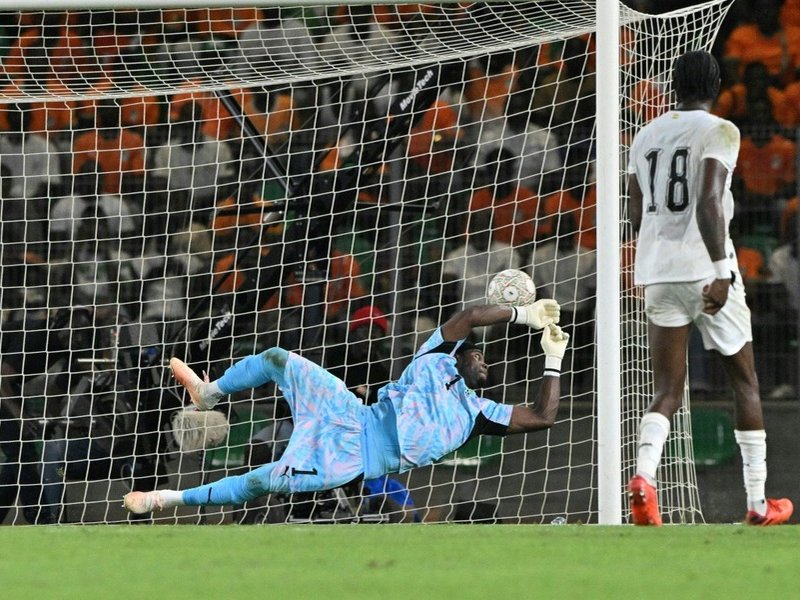 Ghana concedes a goal during Africa Cup of Nations qualifying