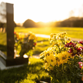 GRAVE WITH FLOURS FUNERAL