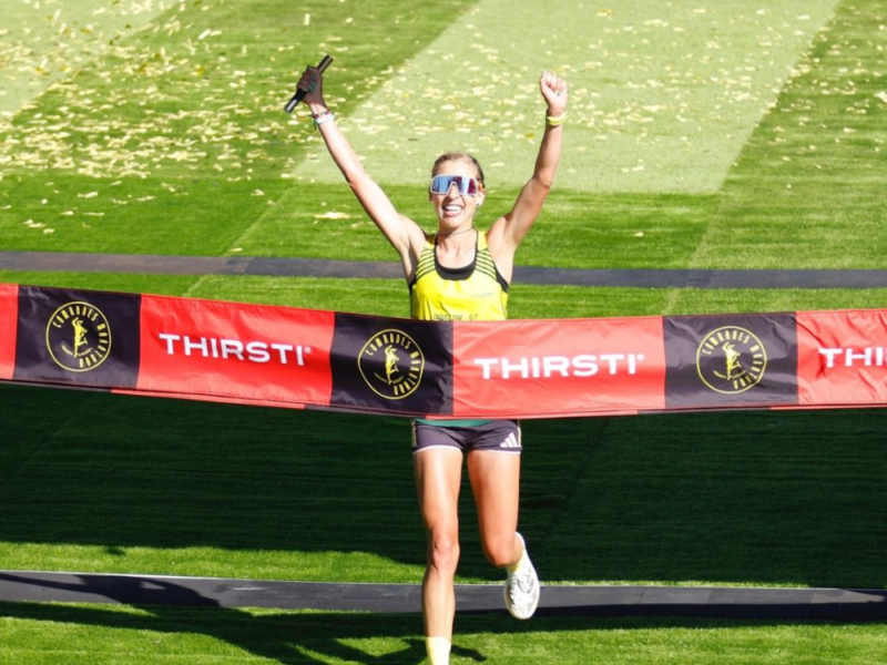 Gerda Steyns wins the Comrades Marathon