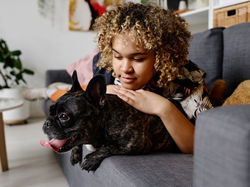 Girl with dog