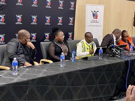 Ekurhuleni Road and Transport MMC Andile Mngwevu at a media briefing