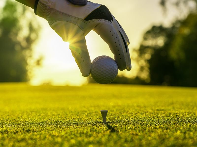 Golf ball being placed in sunlight
