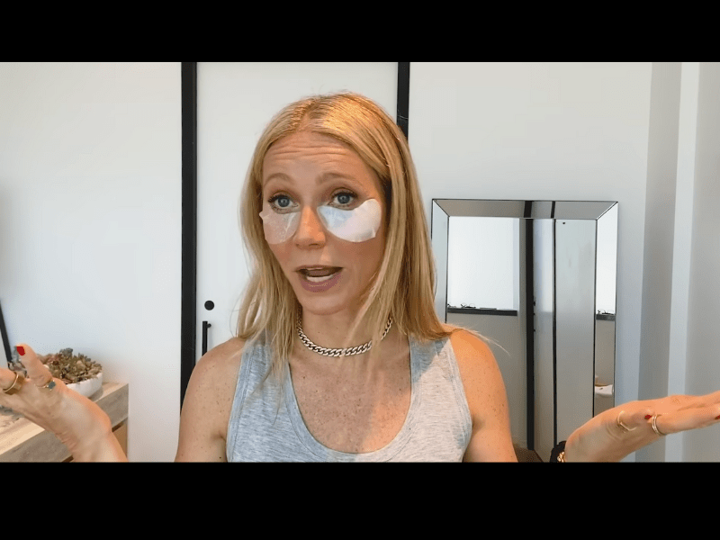 Gwyneth Paltrow wearing under eye patches