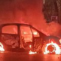 e-Hailing car burning after Taxi violence in Joburg