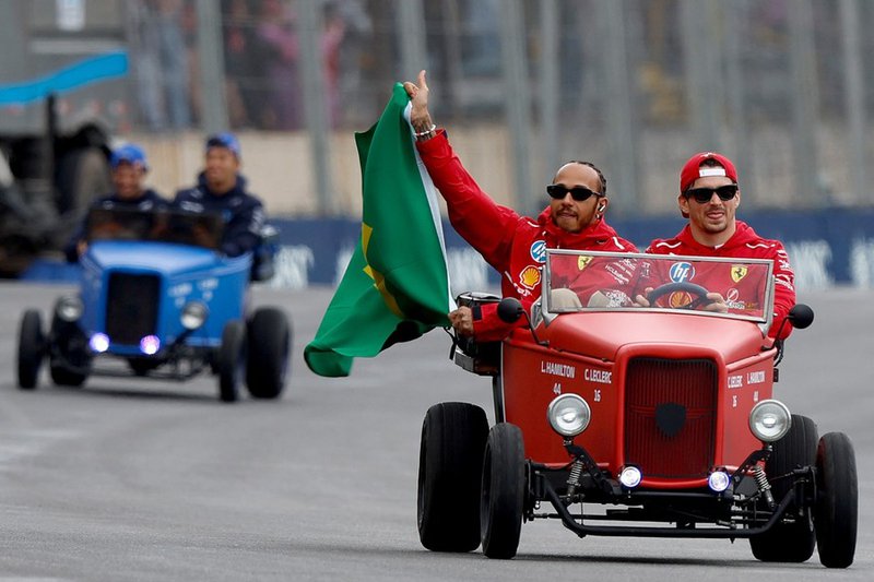 Ferrari Formula One drivers Lewis Hamilton and Charles Leclerc