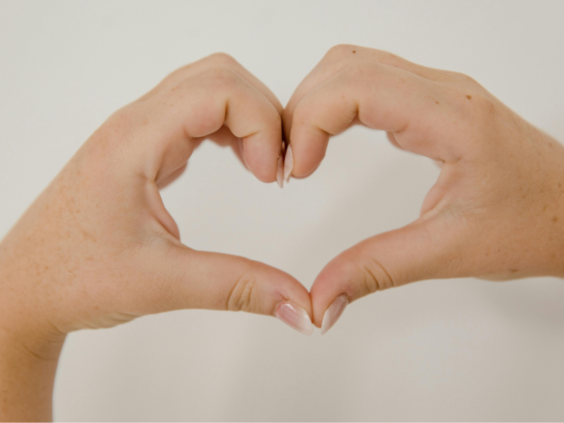 Hand showing heart sign
