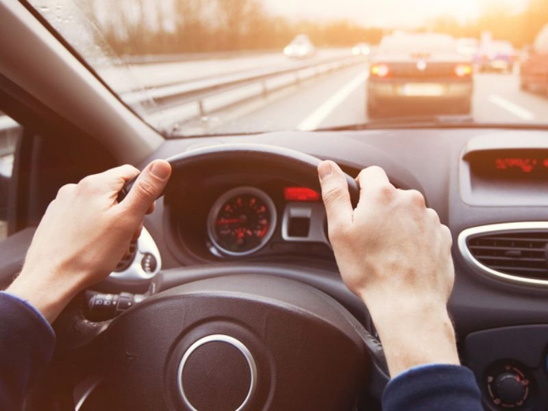 Hands on steering wheel