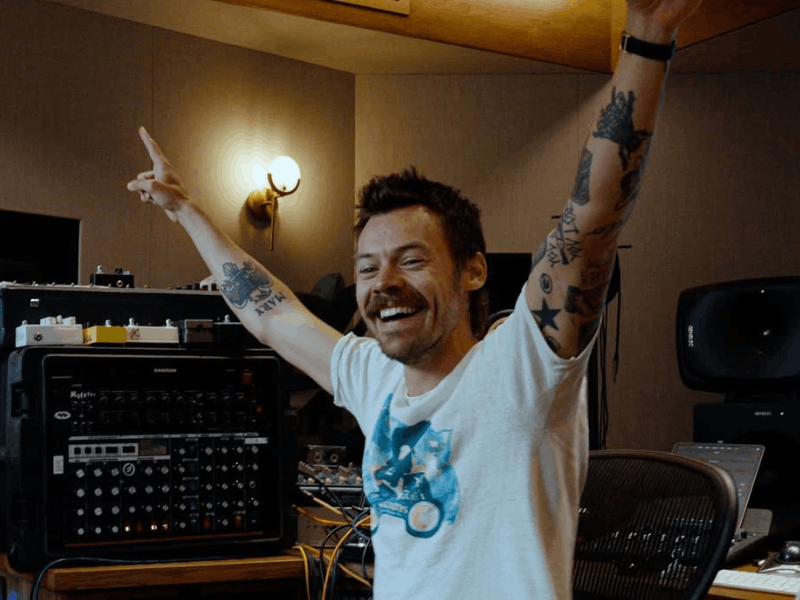 Harry Styles in the studio