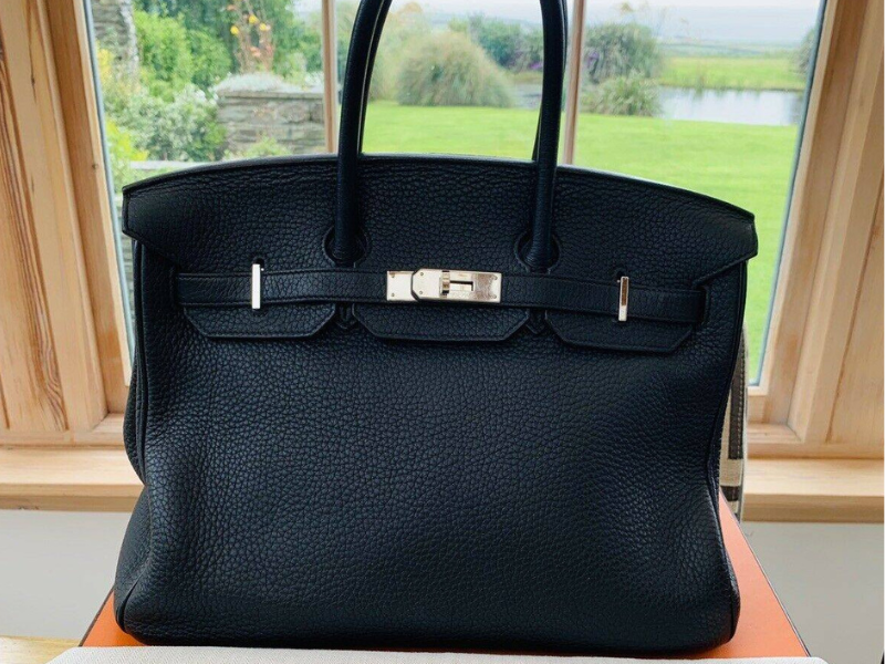 Hermes Birkin 35 Handbag Black in Taurillon Clemence Leather Silver Hardware
