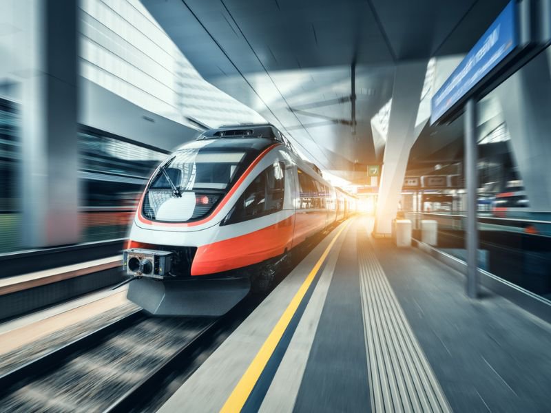 High speed train stock image