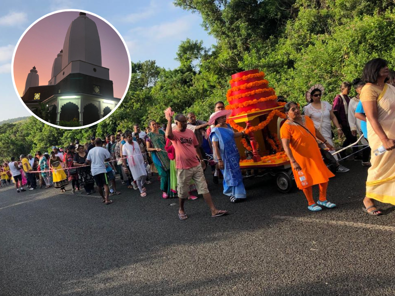 Hindu devotees walking in honour of Lord Shiva in Stanger