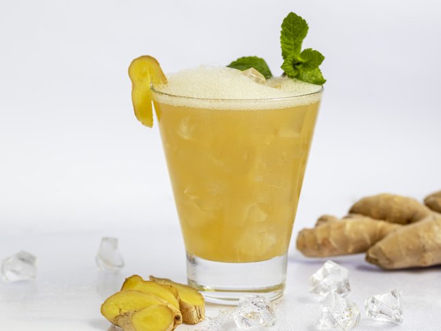 Homemade ginger beer cocktail