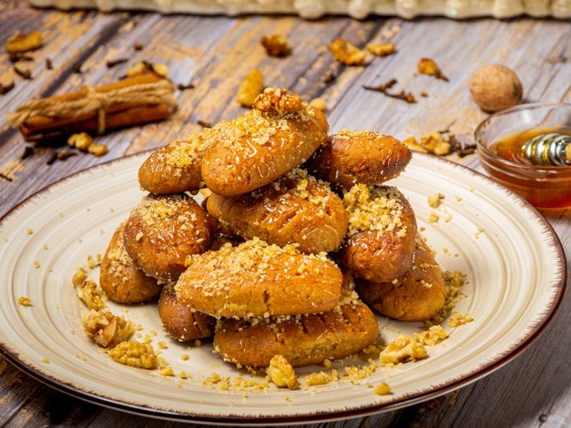 Homemade Greek traditional melomakarona