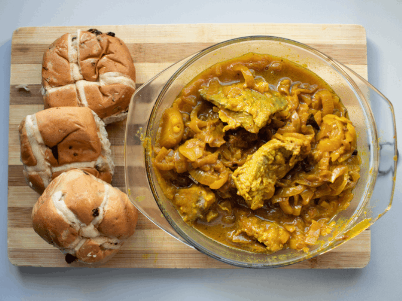 Hot cross buns and pickled fish