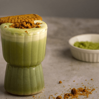 How to make iced Biscoff matcha latte recipe