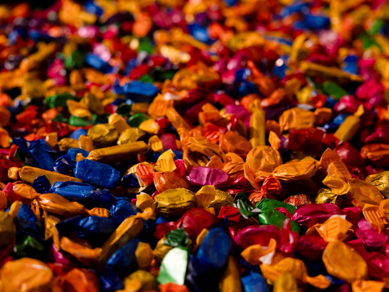 Hundreds of pieces of candy from the Quality Street range