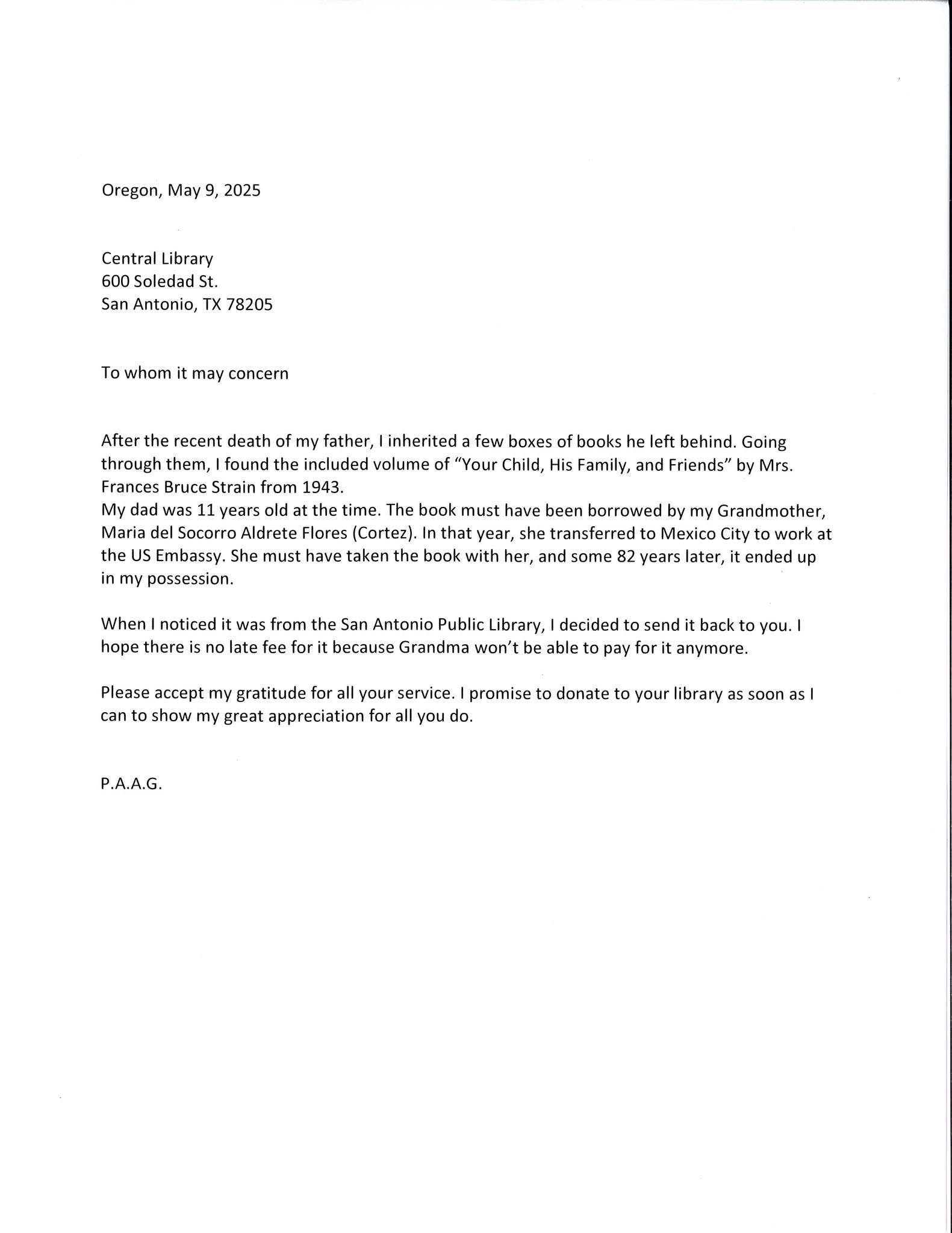 Overdue book letter