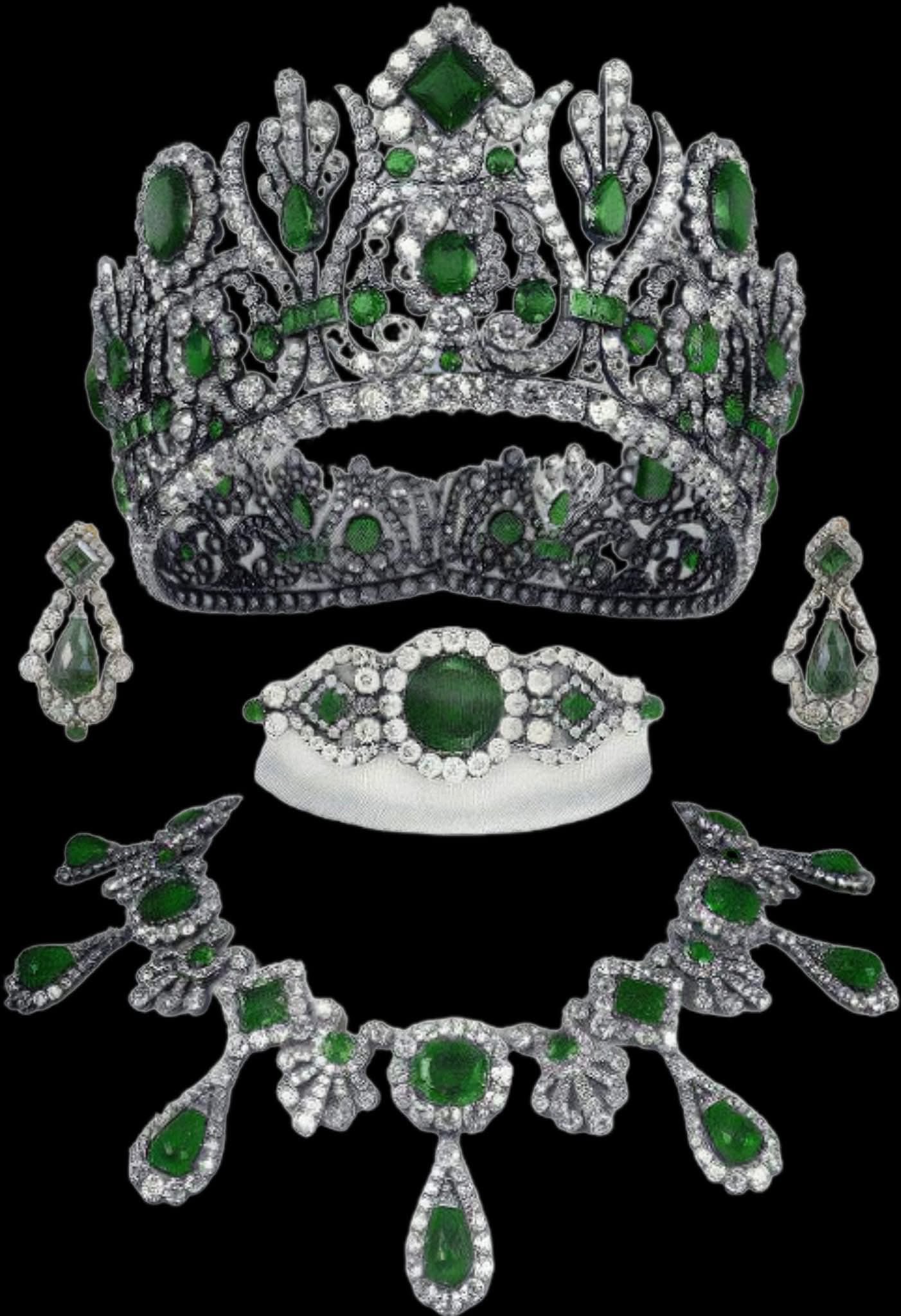 Emerald necklace and earrings Napoleon second wife