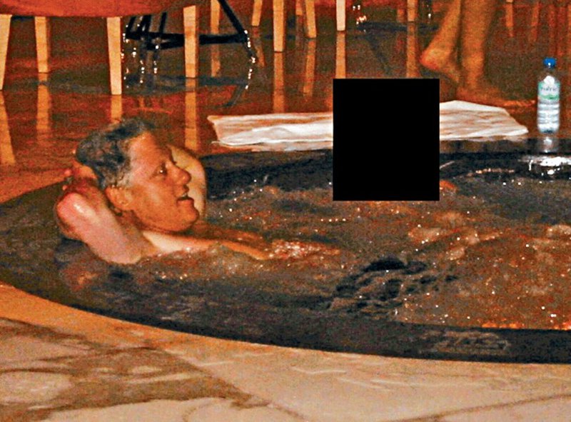 Bill Clinton in a hot tub