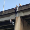 IPSS Rescue going down a rope on Connaught Bridge