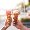 Ice cream in couple hands