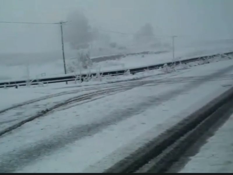 Icy snowy road