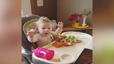 Mom loses it when baby blurts out first words