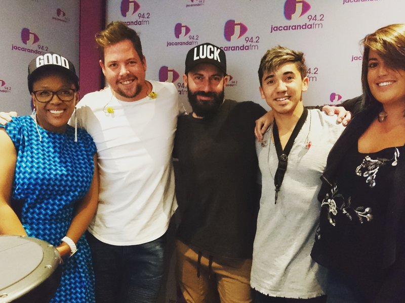Image goodluck in studio with tumi and martin